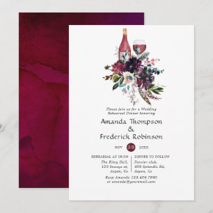 Bourgogne Plum Red Wine Tasting Rehearal Dinner Kaart