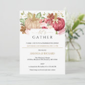 Bourgogne Pompoen Bloemen Thanksgiving Diner Kaart (Staand voorkant)