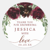 Bourgogne Pompoen Herfst Douche Favor Sticker (Voorkant)