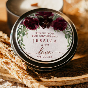 Bourgogne Pompoen Herfst Douche Favor Sticker