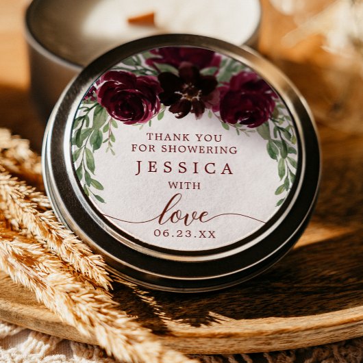 Bourgogne Pompoen Herfst Douche Favor Sticker