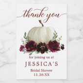 Bourgogne Pompoen Herfst Mini Wijnflesje Label Wijn Etiket (Enkel label)