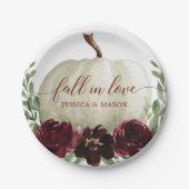 Bourgogne Pompoen Herfst Papier Borden Papieren Bordje (Voorkant)