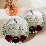 Bourgogne Pompoen Herfst Papier Borden Papieren Bordje<br><div class="desc">Deze papieren borden zijn perfect voor elk evenement! Bewerk eenvoudig de namen!</div>