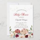 Bourgogne pompoen, lampjes, Baby shower Kaart (Voorkant)