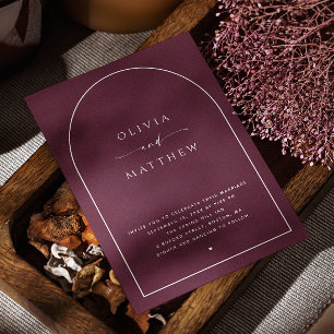 Bourgogne / Pruimenboog minimalistische herfstbrui Kaart