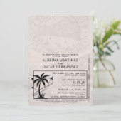 Bourgogne Puerta Vallarta Passport bruiloft Kaart (Staand voorkant)