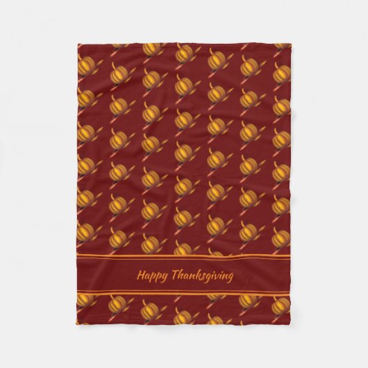 Bourgogne | PUMPKIN-AANgepast | HAPPY THANKSGIVING Fleece Deken (Voorkant)