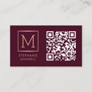 Bourgogne QR Code Logo Monogram Roos Gold Visitekaartje