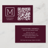 Bourgogne QR Code Minimal Logo Professional Visitekaartje (Voorkant / Achterkant)