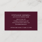 Bourgogne QR Code Minimal Logo Professional Visitekaartje (Achterkant)