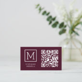 Bourgogne QR Code Minimal Logo Professional Visitekaartje (Staand voorkant)