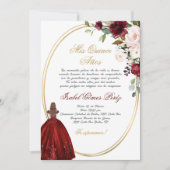 Bourgogne Quinceanera silhouet Kaart (Voorkant)