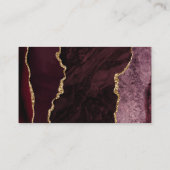 Bourgogne Red Agate Geode Gold Glitter Real Estate Visitekaartje (Achterkant)