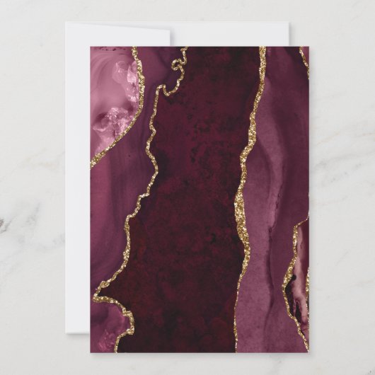 Bourgogne Red Agate Script Wedding Save the Date (Achterkant)