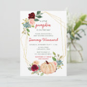 Bourgogne Red and Blush Pumpkins Baby shower Kaart (Staand voorkant)