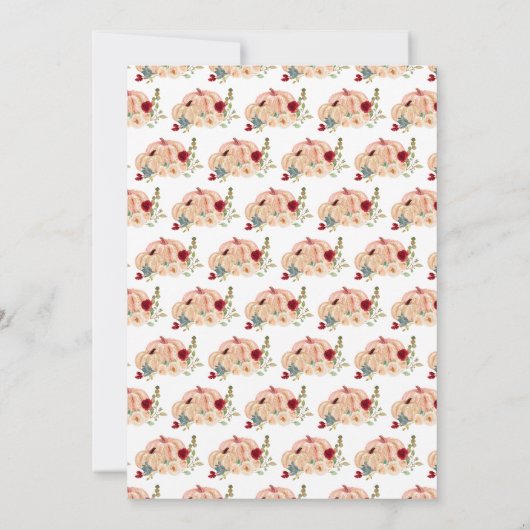 Bourgogne Red and Blush Pumpkins Baby shower Kaart (Achterkant)