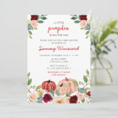 Bourgogne Red and Blush Pumpkins Baby shower Kaart (Staand voorkant)