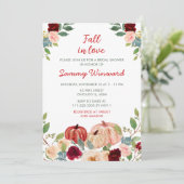 Bourgogne Red and Blush Pumpkins Vrijgezellenfeest Kaart (Staand voorkant)