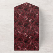 Bourgogne Red Blush Bloemen Huwelijk All In One Uitnodiging (Buitenkant)