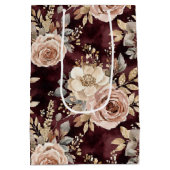 Bourgogne Red Blush Bloemen Huwelijk Medium Cadeauzakje (Achterkant)