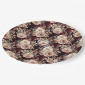 Bourgogne Red Blush Bloemen Huwelijk Papieren Bordje (Gekanteld)