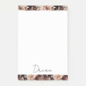 Bourgogne Red Blush Bloemen Huwelijk Post-it® Notes (Voorkant)