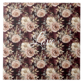 Bourgogne Red Blush Bloemen Huwelijk Tegeltje