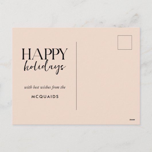 Bourgogne Red Blush Geometrische Roze Kerst Feestdagenkaart (Achterkant)