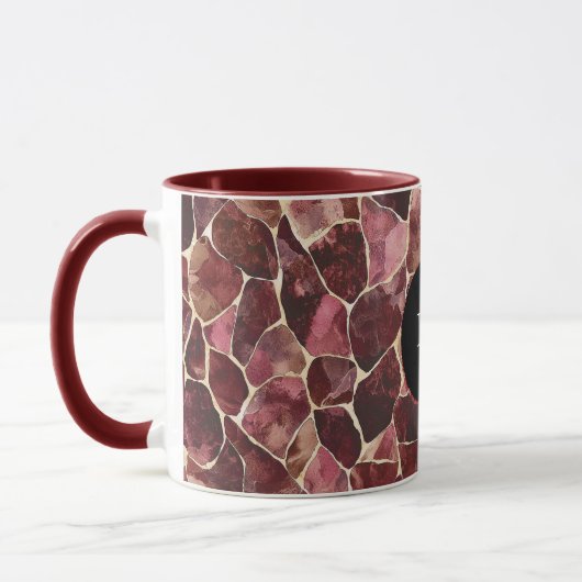 Bourgogne Red Chic Abstract Mok (Links)