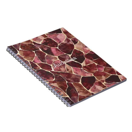 Bourgogne Red Chic Abstract Notitieboek (Rechterzijde)