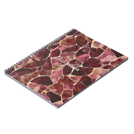 Bourgogne Red Chic Abstract Notitieboek (Linkerzijde)