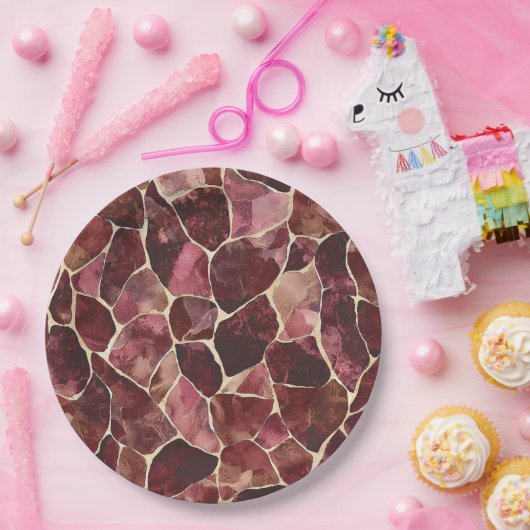 Bourgogne Red Chic Abstract Papieren Bordje (Feest)