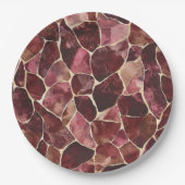 Bourgogne Red Chic Abstract Papieren Bordje (Voorkant)