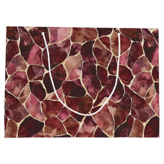 Bourgogne Red Chic Abstract Vrijgezellenfeest Groot Cadeauzakje (Achterkant)