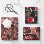 Bourgogne Red Chic Abstract Vrijgezellenfeest Inpakpapier Vel<br><div class="desc">Bourgogne Red Chic Abstract Vrijgezellenfeest</div>