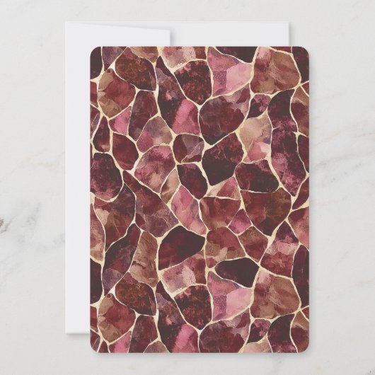 Bourgogne Red Chic Abstract Vrijgezellenfeest Kaart (Achterkant)