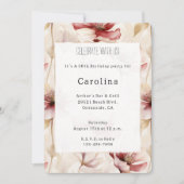 Bourgogne Red Cream Floral 50e verjaardag Kaart (Voorkant)