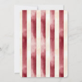 Bourgogne Red Cream Stripes bruiloft Kaart (Achterkant)