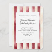Bourgogne Red Cream Stripes bruiloft Kaart (Voorkant)