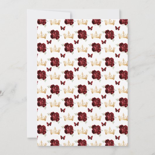 Bourgogne Red Dark Skin Princess Sweet Sixteen Kaart (Achterkant)