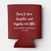 Bourgogne Red Elegant Wedding Cheers to Love Blikjeskoeler (Achterkant)