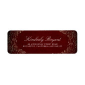 Bourgogne Red en Faux Gold Foil Baby's Breath Etiket (Voorkant)