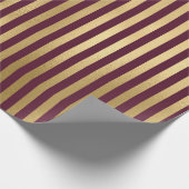  Bourgogne Red en gouden stapes Cadeaupapier (Hoek)