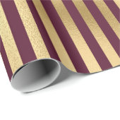  Bourgogne Red en gouden stapes Cadeaupapier (Rol Hoek)