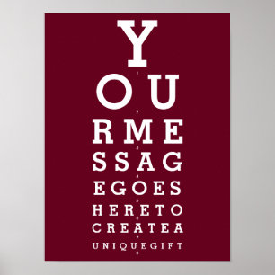 Bourgogne Red Eyesight Chart Custom Message Poster