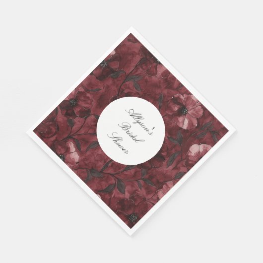 Bourgogne Red Floral Vrijgezellenfeest Servet (Hoek)