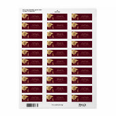 Bourgogne Red Gold Afstuderen Pet retouradres Etiket (Full Sheet)