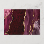 Bourgogne Red Gold Agate Script Wedding Details Informatiekaartje (Achterkant)