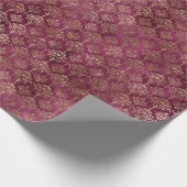 Bourgogne Red Gold Damask Cadeaupapier (Hoek)
